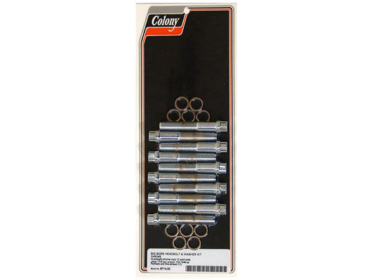 12 Point Style Head Bolts - Chrome. Fits Pan & Shovel 1948-1984 Big Bore. - Colony Machine