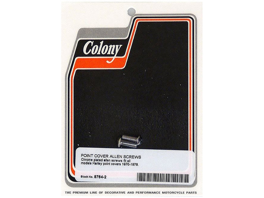 Points Cover Bolts - Chrome. Fits Big Twin 1970-1978. - Colony Machine