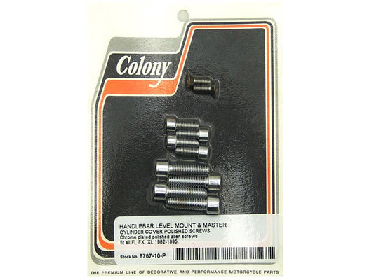 Handlebar Control Bolts - Chrome. Fits Big Twin & Sportster 1982-1995. - Colony Machine