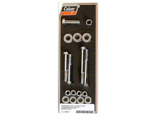 Upper & Lower Engine Mount Bolt Kit - Chrome. Fits Big Twin 1970-1984. - Colony Machine