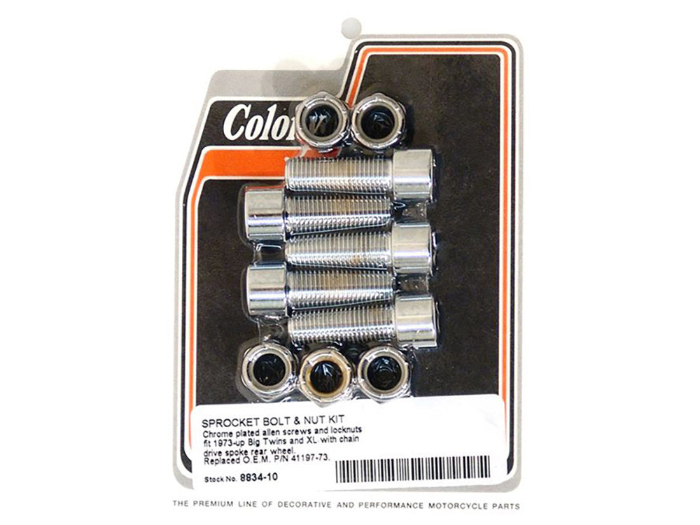 Rear Pulley or Sprocket Bolts - Chrome Allen Head. 7/16in.-20 x 1.25in. - Colony Machine