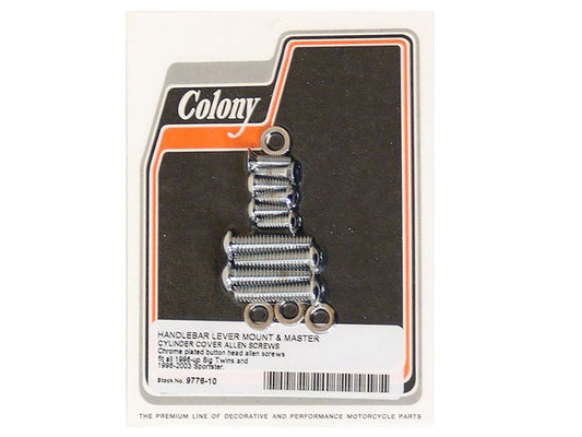 Handlebar Control Bolts - Chrome. Fits Big Twin 1996-2024 & Sportster 1996-2003 - Colony Machine