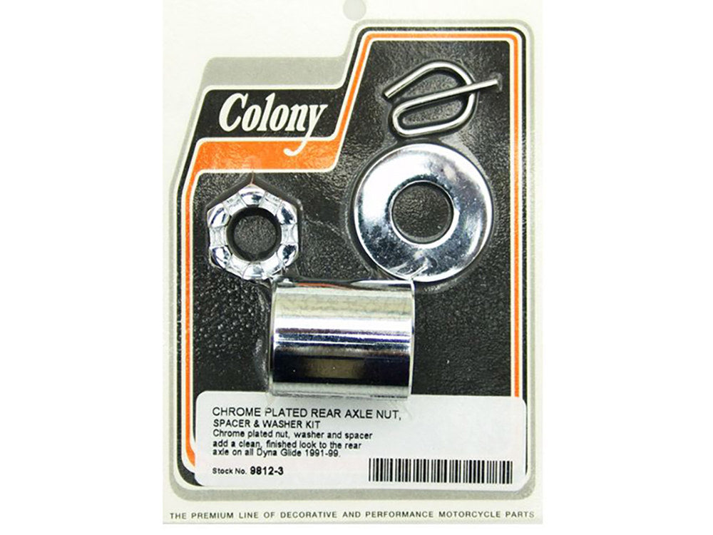 Rear Axle Spacer Kit - Chrome. Fits Dyna 1991-1999 - Colony Machine