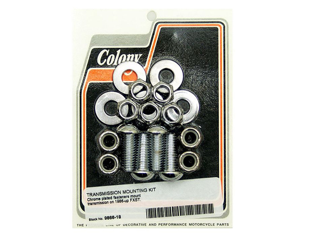 Transmission Mount Kit - Chrome. Fits Softail 1986-1999. - Colony Machine