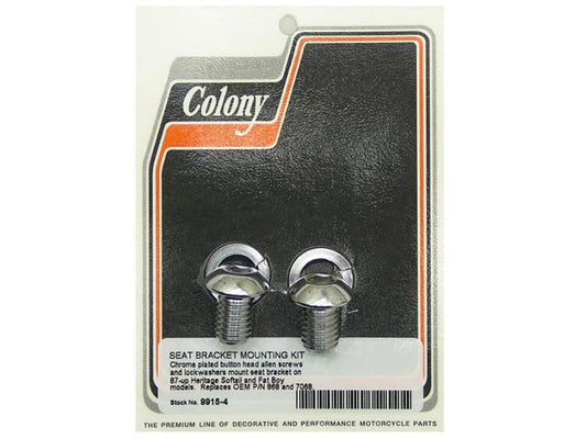 Seat Mount Bolts - Chrome. Fits Fat Boy & Heritage 1987-2017. - Colony Machine