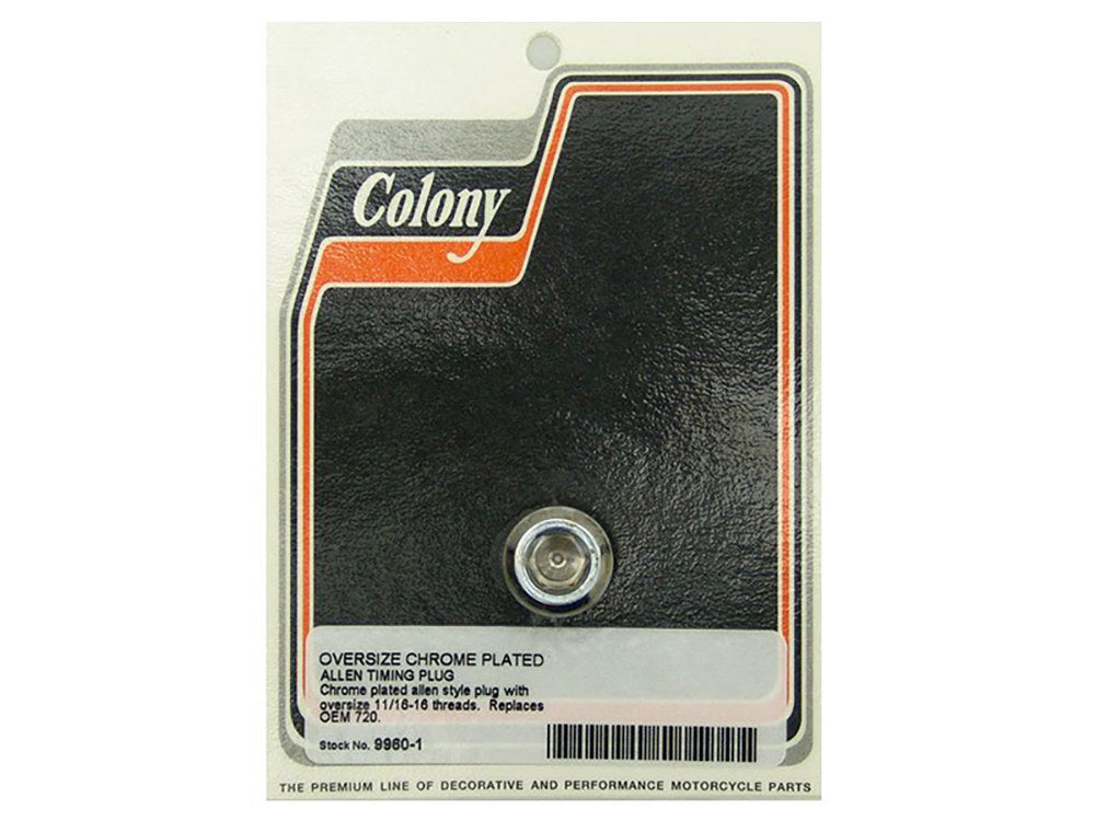 Oversize Allen Timing Plug - Chrome. Fits Big Twin 1970-1999. - Colony Machine