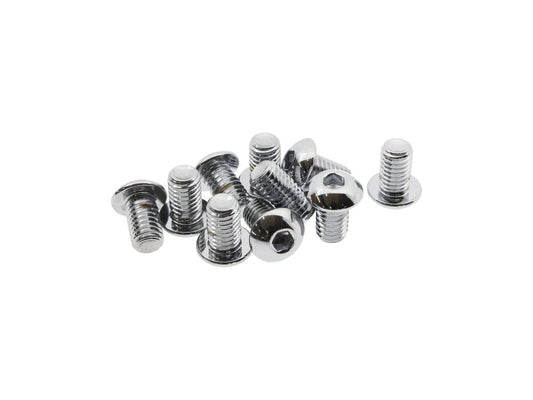 3/8-16 x 5/8in. UNC Button Head Allen Bolts - Chrome. Pack 10. - Colony Machine