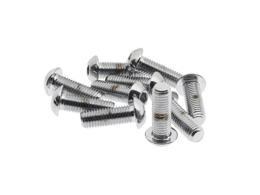 1/4-28 x 3/4in. UNF Button Head Allen Bolts - Chrome. Pack 10. - Colony Machine