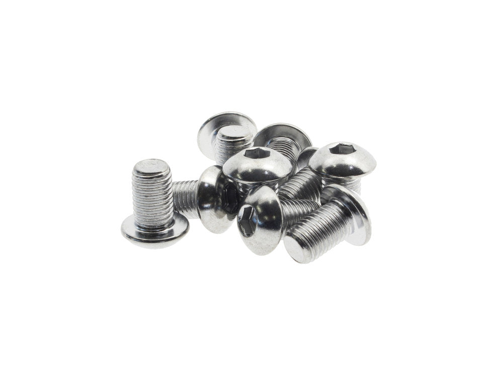 5/16-24 x 1/2in. UNF Button Head Allen Bolts - Chrome. Pack 10. - Colony Machine