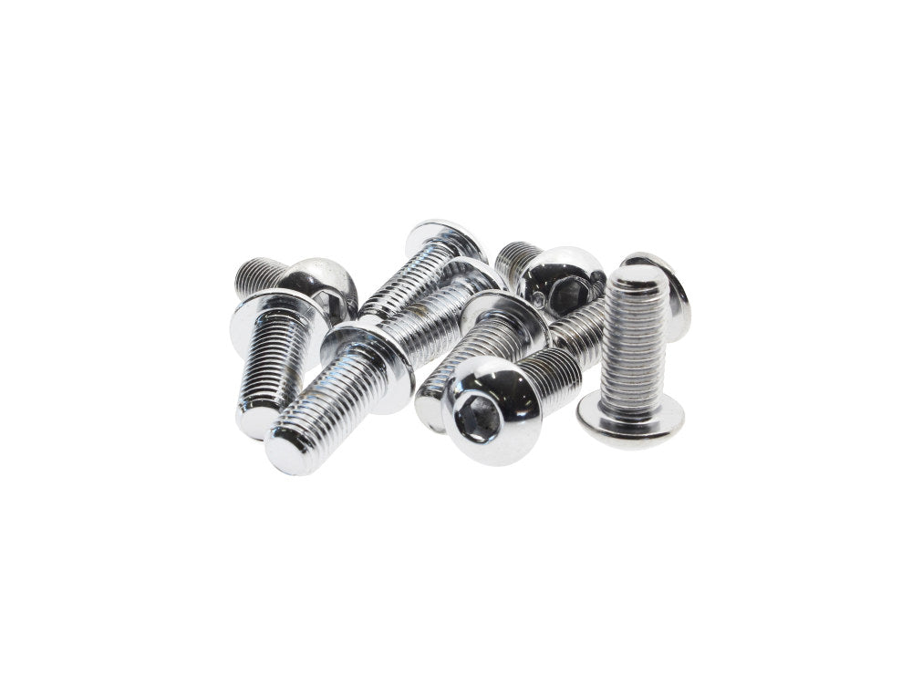 5/16-24 x 3/4in. UNF Button Head Allen Bolts - Chrome. Pack 10. - Colony Machine