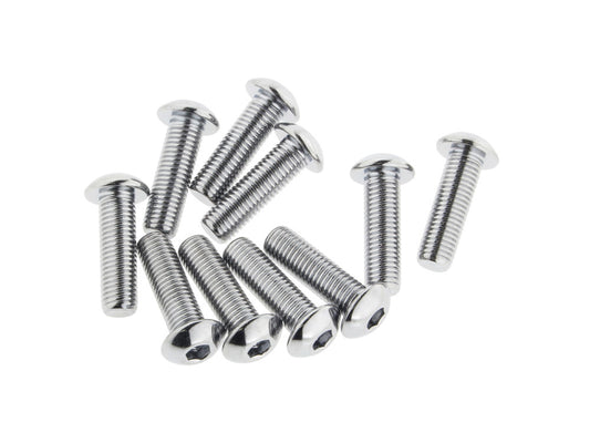 5/16-24 x 1in. UNF Button Head Allen Bolts - Chrome. Pack 10. - Colony Machine