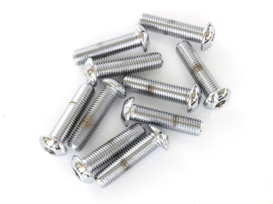 5/16-24 x 1/4in. UNF Button Head Allen Bolts - Chrome. Pack 10. - Colony Machine