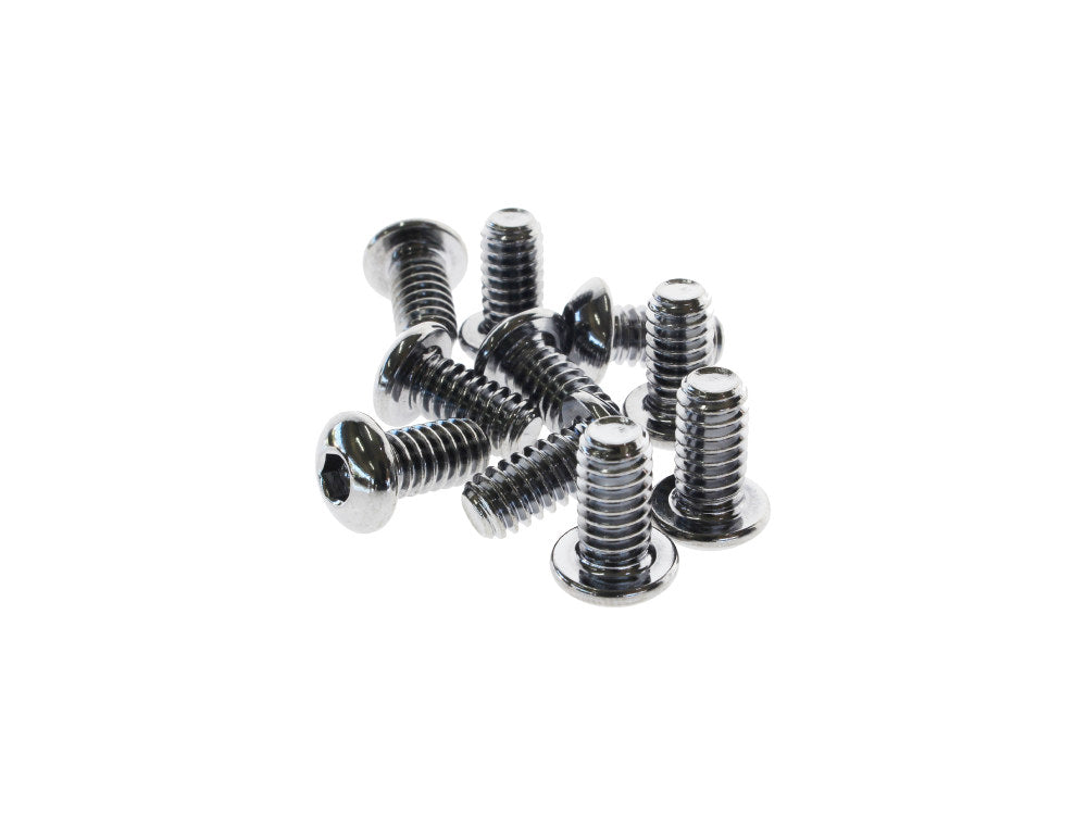 1/4-20 x 1/2in. UNC Button Head Allen Bolts - Chrome. Pack 10. - Colony Machine