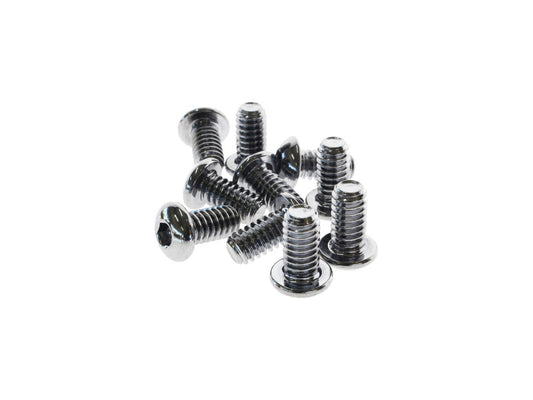 1/4-20 x 1/2in. UNC Button Head Allen Bolts - Chrome. Pack 10. - Colony Machine