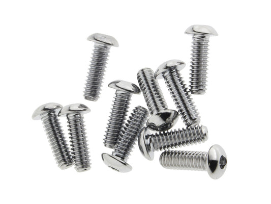 1/4-20 x 3/4in. UNC Button Head Allen Bolts - Chrome. Pack 10. - Colony Machine