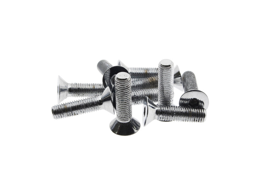 1/4-28 x 1in. UNF Flat Head Allen Bolts - Chrome. Pack 10. - Colony Machine