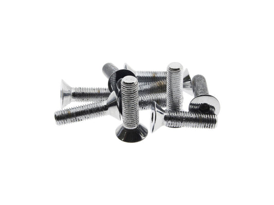 1/4-28 x 1in. UNF Flat Head Allen Bolts - Chrome. Pack 10. - Colony Machine