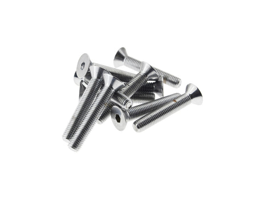 1/4-28 x 1-1/2in. UNF Flat Head Allen Bolts - Chrome. Pack 10. - Colony Machine