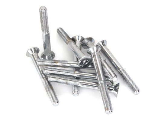 1/4-28 x 2-1/4in. UNF Flat Head Allen Bolt - Chrome. Pack 10. - Colony Machine