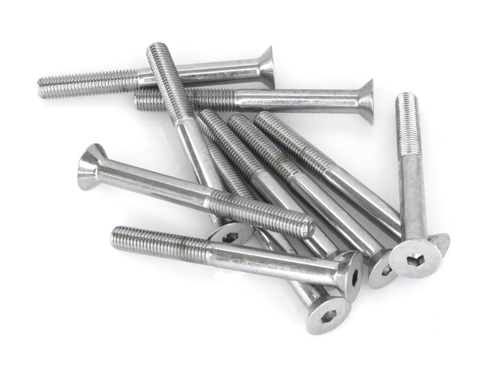 1/4-28 x 2-1/2in. UNF Flat Head Allen Bolt - Chrome. Pack 10. - Colony Machine