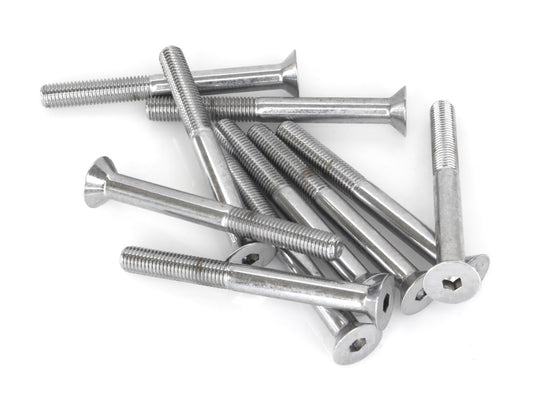 1/4-28 x 2-1/2in. UNF Flat Head Allen Bolt - Chrome. Pack 10. - Colony Machine