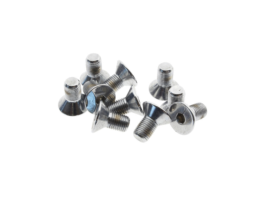 3/8-24 x 3/4in. UNF Flat Head Allen Bolts - Chrome. Pack 10. - Colony Machine
