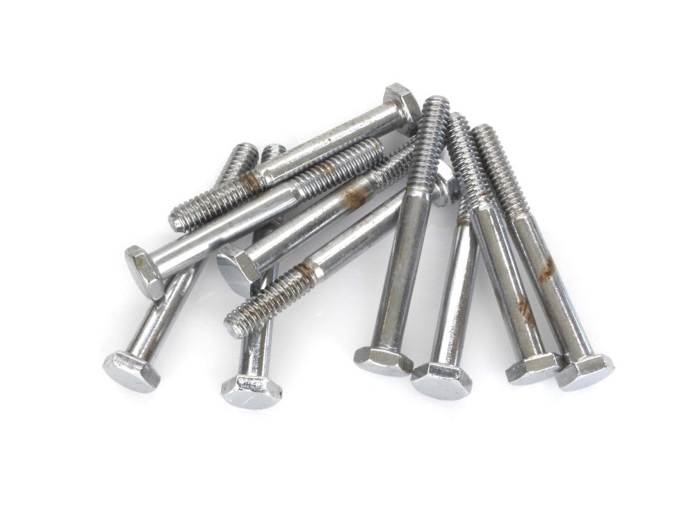 1/4-20 x 2-1/4in. UNC Hex Head Bolt - Chrome. Pack 10. - Colony Machine