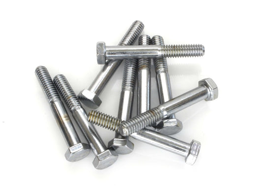 5/16-18 x 2-1/4in. UNC Hex Head Bolt - Chrome. Pack 10. - Colony Machine