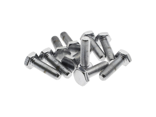 1/4-28 x 7/8in. UNF Hex Head Bolts - Chrome. Pack 10. - Colony Machine