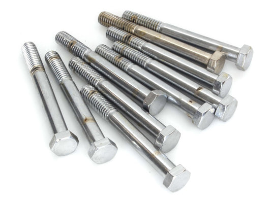 3/8-16 x 3-1/4in. UNC Hex Head Bolt - Chrome. Pack 10. - Colony Machine
