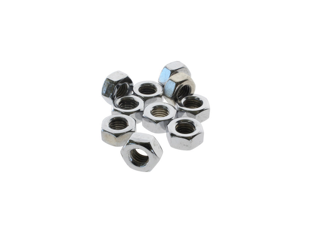 1/4-28 UNF Hex Nuts - Chrome. Pack 10. - Colony Machine