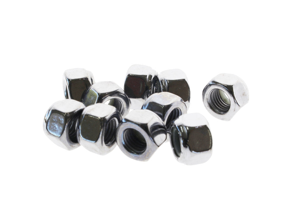 5/16-24 UNF Nylon Insert Locknuts - Chrome. Pack 10. - Colony Machine