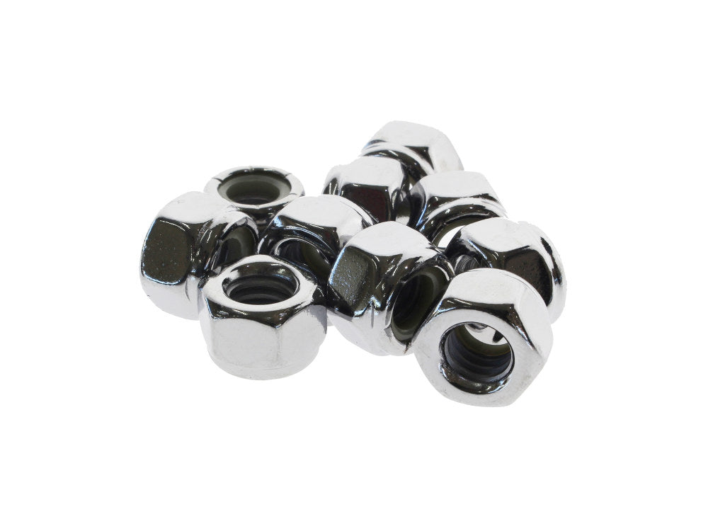 5/16-18 UNC Nylon Insert Locknuts - Chrome. Pack 10. - Colony Machine
