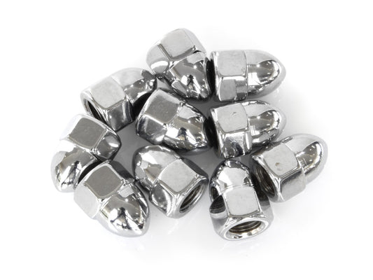 3/8-24 UNF Acorn OEM Style Nuts - Chrome. Pack 10. - Colony Machine