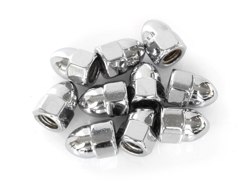 5/16-18 UNC Acorn OEM Style Nuts - Chrome. Pack 10. - Colony Machine
