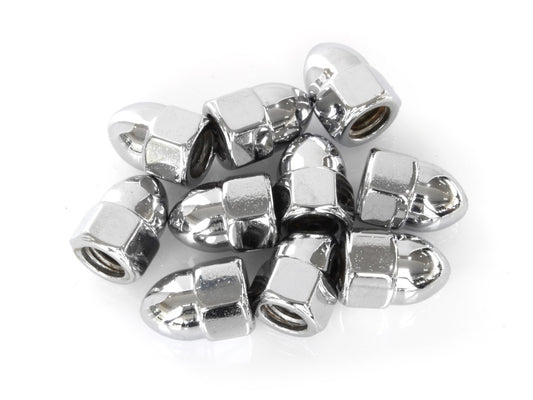 5/16-18 UNC Acorn OEM Style Nuts - Chrome. Pack 10. - Colony Machine