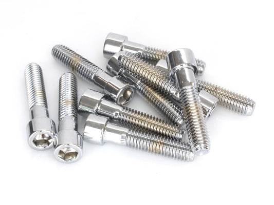 7/16-14 x 2in. UNC Polished Socket Head Allen Bolts - Chrome. Pack 10. - Colony Machine