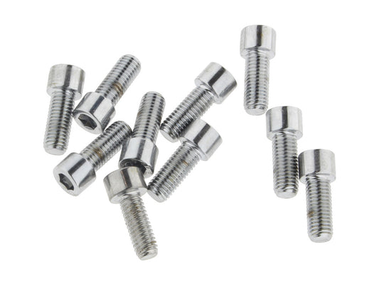 1/4-28 x 5/8in. UNF Polished Socket Head Allen Bolts - Chrome. Pack 10. - Colony Machine