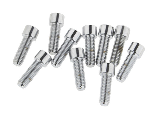 1/4-28 x 3/4in. UNF Polished Socket Head Allen Bolts - Chrome. Pack 10. - Colony Machine