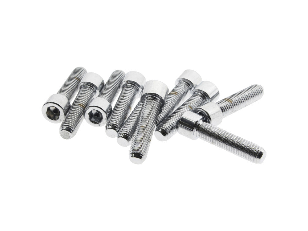 1/4-28 x 1in. UNF Polished Socket Head Allen Bolts - Chrome. Pack 10. - Colony Machine