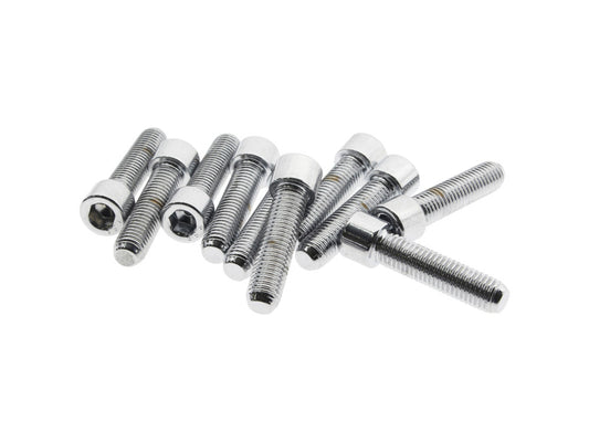 1/4-28 x 1in. UNF Polished Socket Head Allen Bolts - Chrome. Pack 10. - Colony Machine