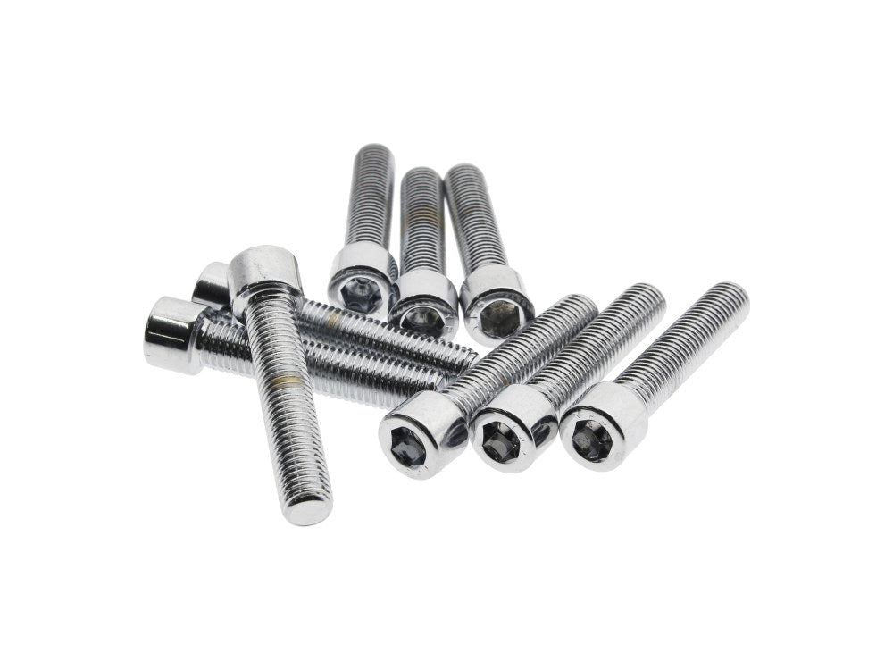 1/4-28 x 1-1/4in. UNF Polished Socket Head Allen Bolts - Chrome. Pack 10. - Colony Machine