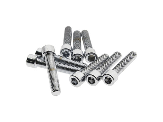1/4-28 x 1-1/4in. UNF Polished Socket Head Allen Bolts - Chrome. Pack 10. - Colony Machine