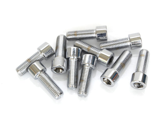 5/16-24 x 7/8in. UNF Polished Socket Head Allen Bolts - Chrome. Pack 10. - Colony Machine