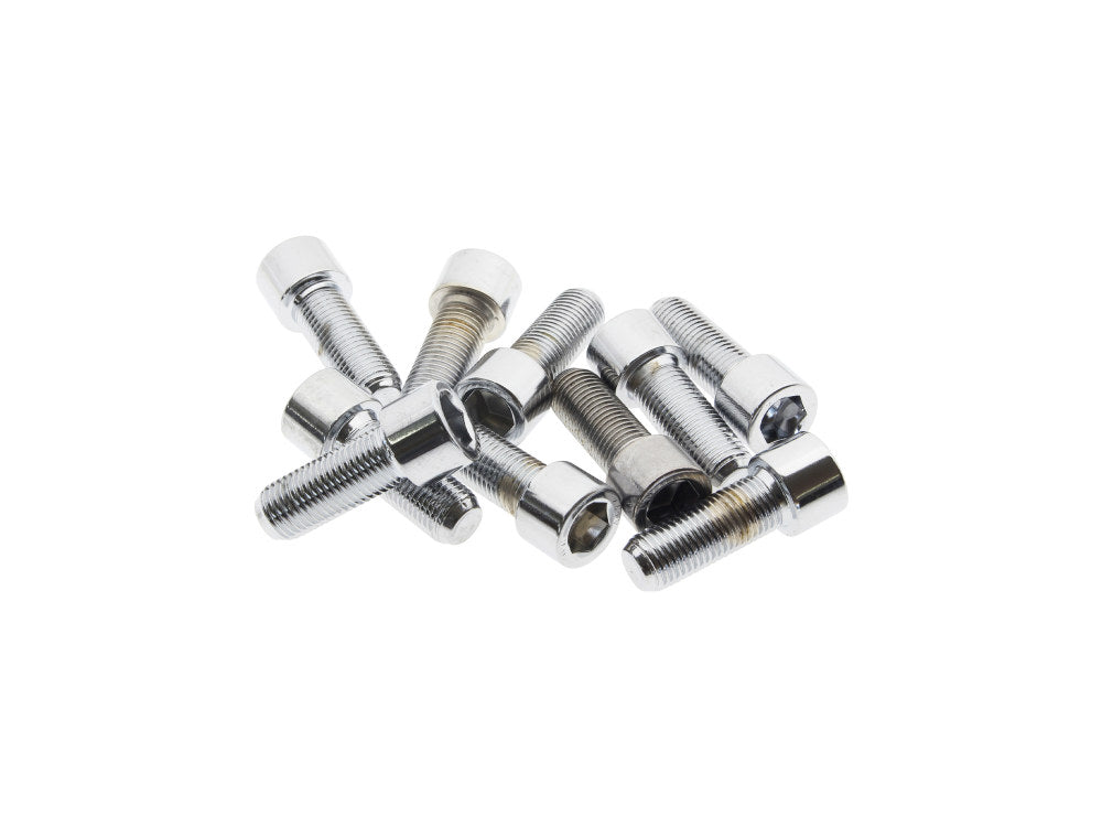 3/8-24 x 1in. UNF Polished Socket Head Allen Bolts - Chrome. Pack 10. - Colony Machine