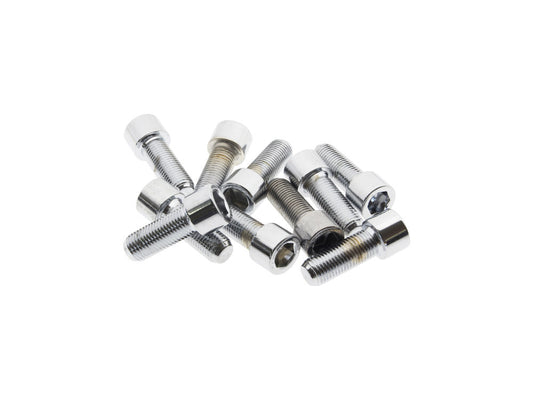 3/8-24 x 1in. UNF Polished Socket Head Allen Bolts - Chrome. Pack 10. - Colony Machine
