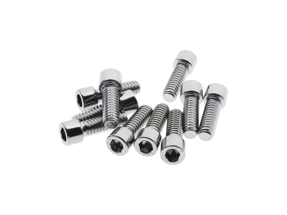 1/4-20 x 3/4in. UNC Polished Socket Head Allen Bolts - Chrome. Pack 10. - Colony Machine