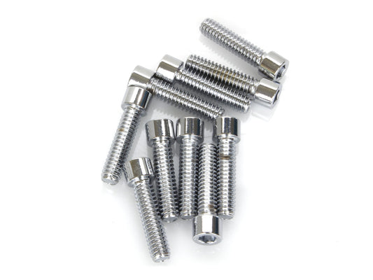1/4-20 x 1in. UNC Polished Socket Head Allen Bolts - Chrome. Pack 10. - Colony Machine