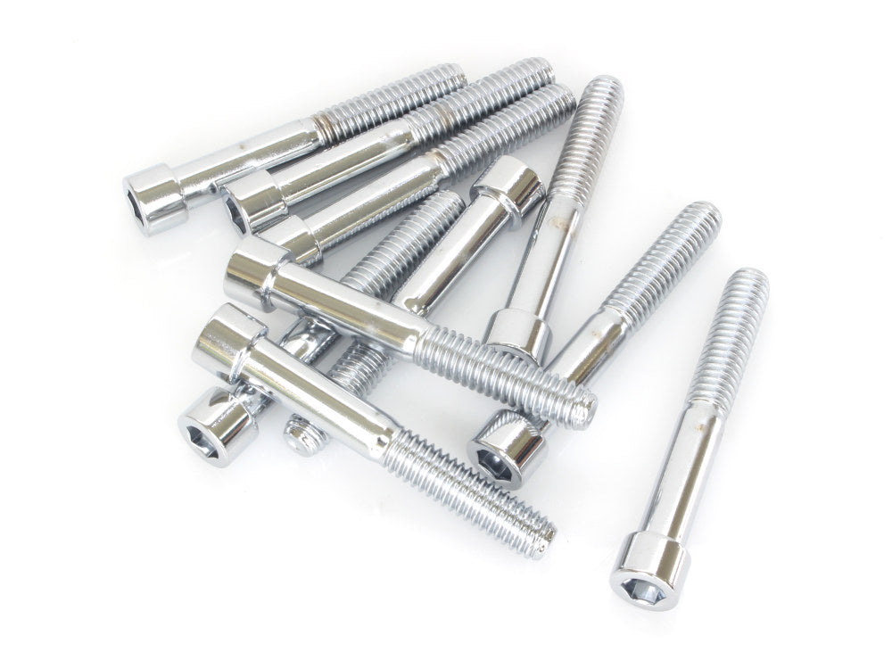 5/16-18 x 2-1/4in. UNC Polished Socket Head Allen Bolts - Chrome. Pack 10. - Colony Machine