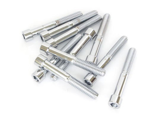5/16-18 x 2-1/4in. UNC Polished Socket Head Allen Bolts - Chrome. Pack 10. - Colony Machine